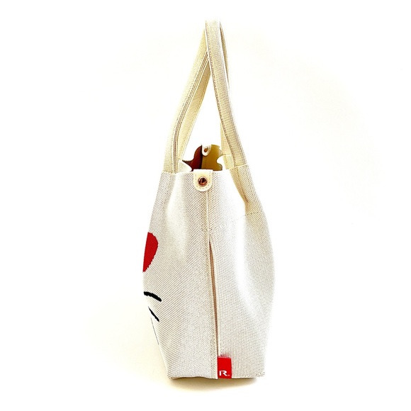 Rootote Hello Kitty Knit Tote Cream Red Bow Japan Limited Rare (NWOT) - Picture 4 of 13